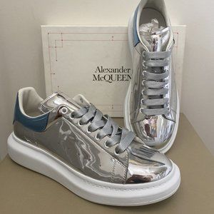 Alexander McQueen overisized silver metallic sneak